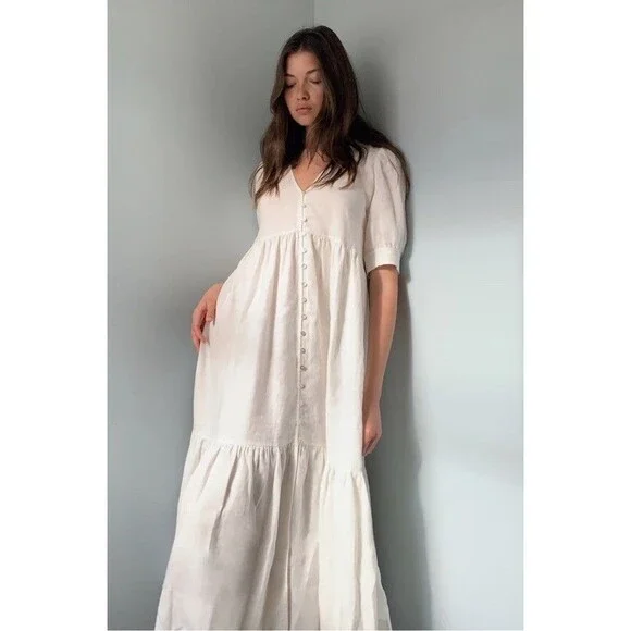 Aritzia | Dresses | Wilfred Aritzia Ohara Dress 0 Linen Maxi Dress Size M  Minimalist Contemporary | Poshmark